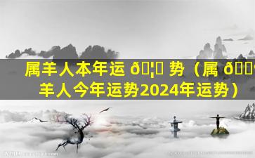 属羊人本年运 🦊 势（属 🐺 羊人今年运势2024年运势）